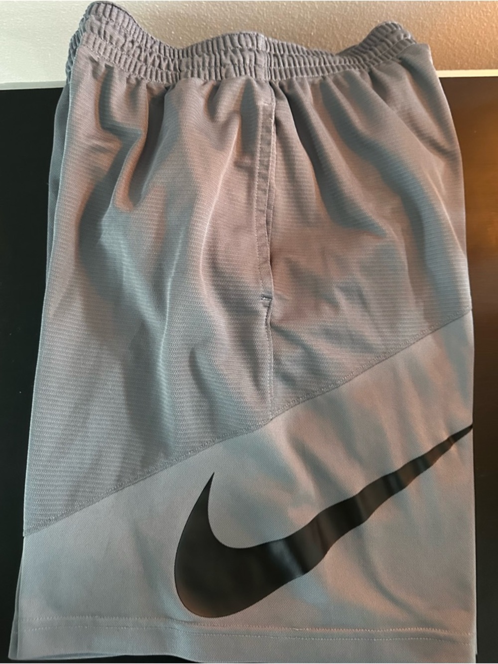 Nike Light Gray Shorts with Black Swoosh